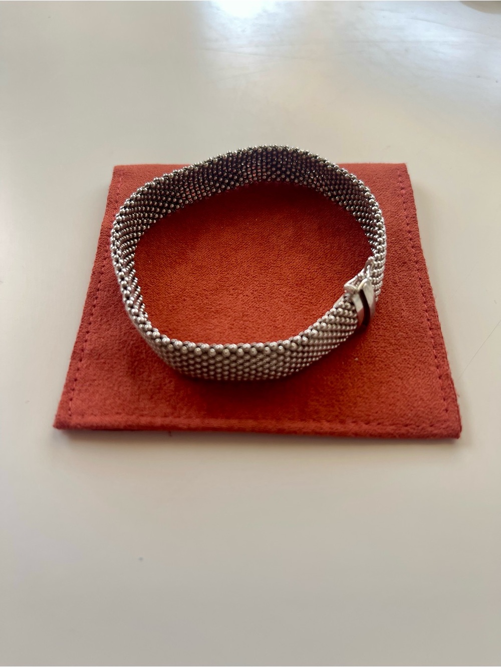 Sterling Silver Mesh Link David Yurman-Style Bracelet